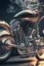 Placeholder: chrome trike smoking, 4 k, trending art, depth of field, high detail, high contrast