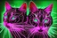 Placeholder: Black light art, neon cat