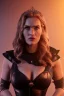 Placeholder: Kate Winslet as evil queen in black leather gown, cleavage, angry, stern look unreal 5, octane render,cinema4d, dynamic lighting, dramatic lighting, 4k, redshift render, highly detailed, hyper realistic