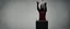 Placeholder: a faceless woman covered in blood holding up an empty black box