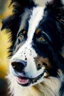 Placeholder: border collie portrait painterly, brush work, heavy brush work, impressionistic, painting process
