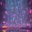 Placeholder: cyberpunk city with a lot of reflections and neon lights