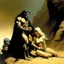 Placeholder: Frazetta . man and a beautifull woman
