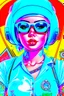 Placeholder: Retro-futuristic intricately drawn nurse Pin up Poster, detailed face. Beautiful woman. big retro sunglasses, body tattooed, bra, stockings, Full body hiphop street wear drip highly detailed, hyper detailed painting, complex, 8K, HD