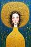 Placeholder: You work my mind and turn it around; Lowbrow painting inspired by Gustav Klimt; Golden Hour; Exquisitely Detailed
