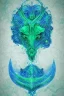 Placeholder: Aquarius zodiac sign, blue, green, hyper realistic