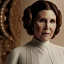 Placeholder: extremely detailed 8k hyperspace wallpaper,complete and photo realistic detailed head to waist stunning photo realistic portrait of carrie fisher as Princess Leia in star wars with Symmetrical, soft, fine, warm, photo realistic hair, brown eyes, professional majestic photo realistic painting by Ed Blinkey, Atey Ghailan, by Jeremy Mann, Greg Manchess, Antonio Moro, trending on ArtStation, Intricate, High Detail, Sharp focus, dramatic, by greg rutkowski,