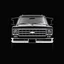 Placeholder: 1970s Chevrolet square body truck facing a little to the left, black background, high contrast black and white vector