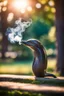 Placeholder: dolphin lundgren smoking pipe in a park, bokeh, downlight, prize winning, depth of field, in the style of ivo caprino, backlight, aura