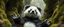 Placeholder: the high speed magical face of a fluffy panda yoga with charm and head set in web from mossy tower, master oil painting by Rembrandt and Escher, in his moss covered space ship , brightened edges to give a sense of depth, motion blur