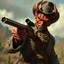 Placeholder: Western devil with a scoped old timey rifle fantasy art