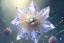 Placeholder: one big crystal subtle flower in a galactic ambiance, transparent petals, delicate colors, in the foreground, with a very little beautiful fairy, full of details, smooth, bright sunshine，soft light atmosphere, light effect，vaporwave colorful, concept art, smooth, extremely sharp detail, finely tuned detail, ultra high definition, 8 k, unreal engine 5, ultra sharp focus