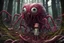 Placeholder: Rare parasite creature holding a girl meanwhile many worms streaming from his eyes in the forest, fullbody, macro photography, darkred tones,high detailed, 3d pixar disney the cinematic FKAA, TXAA, and RTX graphics technology employed for stunning detail.