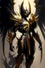 Placeholder: an image of a demonic creature with wings, archaon the everchosen, ornate supreme demon overlord, diablo digital concept art, diablo concept art, epic exquisite character art, omen from valorant, concept art of omegamon, angelic golden armor, infernal art in good quality, dark fantasy character design, black and golden armor, saint michael the angel