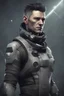 Placeholder: Scientist in Expedition suit, eve online style, no helmet, male