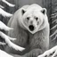 Placeholder: double exposure photography by Dan Mountford, "Polar Bear portrait! and burning forest!" photo layering, negative black and white Speedpaint with large brush strokes by Junji Ito, Kelly Freas, M.W. Kaluta, Andreas Lie, epic masterpiece, glittering floating particles, vaporous images, trending on artstation, horror, eerie, detailed and intricate art, hints of gold and crimson.