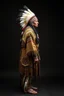 Placeholder: Traditional Native American , full body side view, looking at the viewer, studio photograph, very aesthetic, highly detailed, brilliant composition, hyper realistic, photorealistic, subsurface scattering matt painting