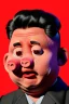 Placeholder: Waist up muppet Portrait, Kim Jong-un muppet doll, black suit, photo studio, red background, unreal engine 5, concept art, art station, god lights, ray tracing, RTX, lumen lighting, ultra detail, volumetric lighting, 3d.