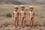 Placeholder: Plastic naked boy dolls that are located in the plains and hills. like oil painting