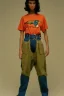 Placeholder: year 1998 denim fashion. Loose, baggy, low waist Combat pants and t-shirt. Colors: denim blue, blue, purple, cream, khaki, light green, lilac, plum, orange, terracotta, red, light yellow, lion yellow, pink, dark blue, beige. Lynx-pattern, lynx-print. wide belt. Partly latex or leather. Kylie Minogue, Tyra Banks. leg warmer. Cargo pants.