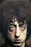 Placeholder: Bob Dylan face with big eyes and fathered hair