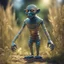 Placeholder: electric egyptian mummy troll in the style of Escher, in t-pose made from tinted murano glass in long grass ,bokeh like f/0.8, tilt-shift lens 8k, high detail, smooth render, down-light, unreal engine,bokeh like f/0.8, tilt-shift lens 8k, high detail, smooth render, down-light, unreal engine