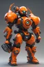 Placeholder: orange futuristic juggernaut with dual plasma battle axe and 4 plasma canon in the back