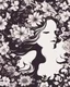 Placeholder: womans hair in the flowers silhouette