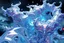 Placeholder: Dynamic complex hypnotic fractal 3D structures twisting and morphing between organic and geometric forms with some sort of Symmetry, smooth translucent iridescent glass with inner glow and bubbles, varied transparent materials, stormy skies, intense dramatic