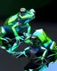 Placeholder: iridescent geometrical 3d frogs