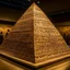 Placeholder: A tan pyramid with hieroglyphics designed in Bayeux tapestry painted by Leonardo da Vinci