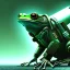 Placeholder: cyberpunk frog, sniper rifle, green filter