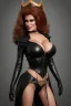 Placeholder: Raquel Welch as evil queen in black leather, leather, busty, cleavage, angry, stern look. character design by cory loftis, fenghua zhong, ryohei hase, ismail inceoglu and ruan jia. unreal engine 5, artistic lighting, highly detailed, photorealistic, fantasy