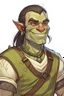 Placeholder: half orc male teenager happy big brother