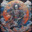 Placeholder: acrylic on silk painting, JAPANESE SPIRIT NO. 6, by Tenmyouya Hisashi, dynamic composition, surreal man machine hybrid, epic masterpiece