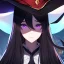 Placeholder: Clear focus,8k,Beatiful Lighting,Beatiful Blur,Beatiful Face,Beatiful Shading,Black long hair,silky hair, long silky bangs, Purple eyes, wearing a witch outfit, extreme close up, Hair in eyes