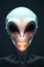 Placeholder: A transparent, hollow, glowing, face , a negative photo , 8k, high resolution for a big head alien in white