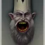 Placeholder: Vampire with yellow eyes with fleshy tentacle beard grey skin and vampire fangs and vampire bat nose as a Russian Orthodox