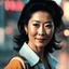 Placeholder: [vintage style noisy scratches glitches, Shot the texture and then rewound the film and double exposed the face] Michelle Yeoh Buckaroo Banzai