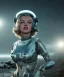 Placeholder: Ultra Realistic retro sci-fi 1960 scene, waist up view portrait, blonde woman, sweet young Marilyn Monroe face, perfect iris, tight latex coat, Strange planet background, Retro sci-fi style glass helmet, sphere dron, fog, rain, soft color, highly detailed, unreal engine 5, ray tracing, RTX, lumen lighting, ultra detail, volumetric lighting, 3d, finely drawn, high definition, high resolution.