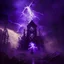 Placeholder: Violet Hardstyle time passes by of the here and now in hell with lightnings, electric power and dust