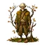 Placeholder: (round) (dnd token) full-body portrait of bent-back old withered male autumn wood-elf, artstation, no background