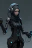 Placeholder: a cyber punk hyper hot female hijaber indonesia robot, headphone, hand robot, full body Raw, weapon, 8k, Soldier loreng indonesia, modern, high tech