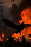 Placeholder: crows circling the fire