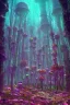 Placeholder: Cyberpunk mushroom forest