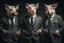 Placeholder: three human like pigs dressed in suits