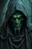 Placeholder: Swamp Thing, a hooded wizard character, ominous, facepaint, waist up portrait, intricate, oil on canvas, masterpiece, expert, insanely detailed, 4k resolution, retroanime style, cinematic smooth, intricate detail , soft smooth lighting, soft pastel colors, painted Renaissance stylestyle
