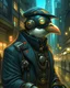 Placeholder: "Portrait of a steampunk penguin in a cyberpunk city, by Arai Yoshimune, Simon Stålenhag, and Dan Mumford Photorealism hyperdetailed trending on Artstation 8k resolution digital illustration cel-shaded Ukiyo-e romanticism expressionism impressionist"