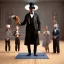 Placeholder: A magician stands in front of a group of children who sit in front of him on a mat on the floor and pulls out a rabbit from a top hat, the children look open-mouthed and wide-eyed and clap their hands, in the background a parrot stands on a pole and observes what is happening