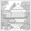 Placeholder: GARDEN HOUSE, "Secret Garden Retreat: Explore the charm of the Garden House, realistic, coloring page, only draw lines, coloring book, clean line art, wildlife-inspired, kid style, –no sketch, color, –ar 3:4, white background, minimalistic black lines, 8k, minimal black color, low level black colors, coloring page, use pure black and white colors, avoid thick black colors, thin black line art, avoid colors, perfect shape, perfect clear lines, clear edges, fill total edges, exact perfect edges,